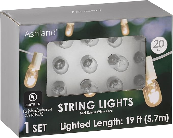 Ashland 20ct. Mini Edison String Lights with White Cord