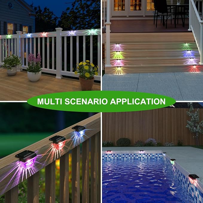 12 Pack Solar Deck Lights Outdoor, Solar Step Lights Waterproof for Outside, Yard, Patio, Garden, Pool, Railing | Lumora