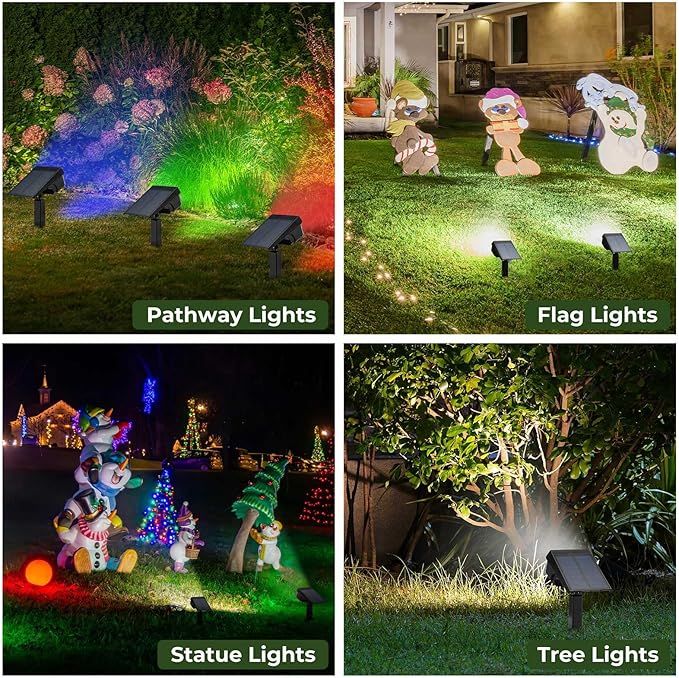 Kingsyard Solar Lights Outdoor Waterproof IP68, 47 LEDs 3 Lighting Modes USB & Solar Powered Garden Yard Pathway | Lumora