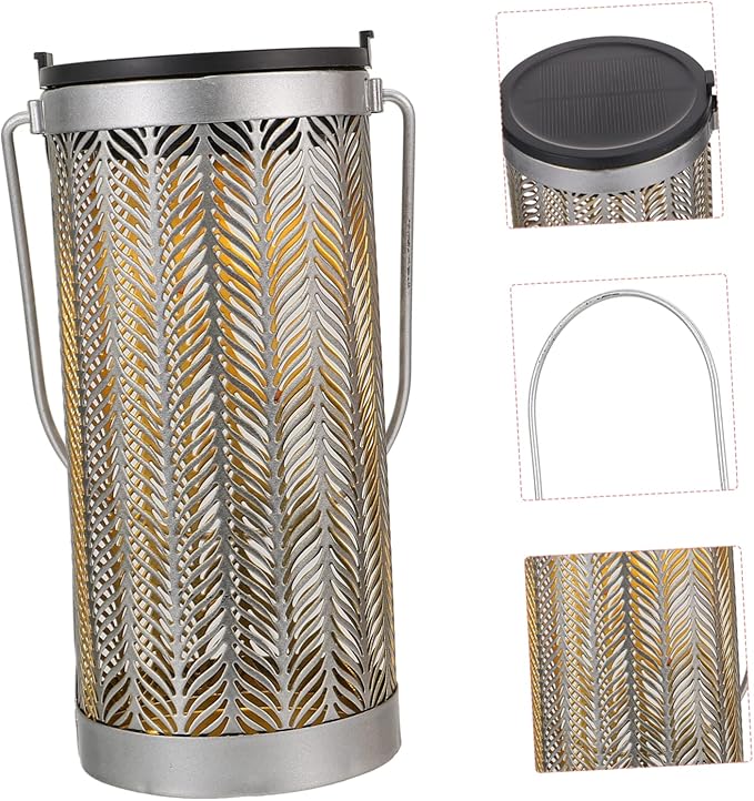 TOYANDONA Solar Lantern Outdoor Decorative Light for Garden LED Solar-Powered Hanging Landscape Projection Lamp Hollow Design for Patio and Yard