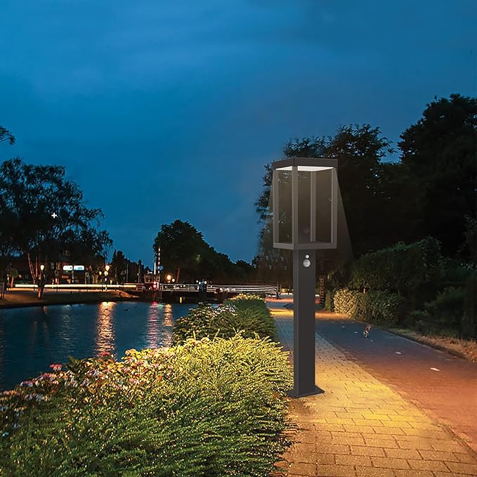 Outdoor Solar Pathway Light, Motion Sensor Dusk to Dawn Bright Lamp, LED Waterproof Aluminum Landscape Lighting Path High Lumen for Garden Yard Lawn Walkway Driveway Adjustable Outside Lantern