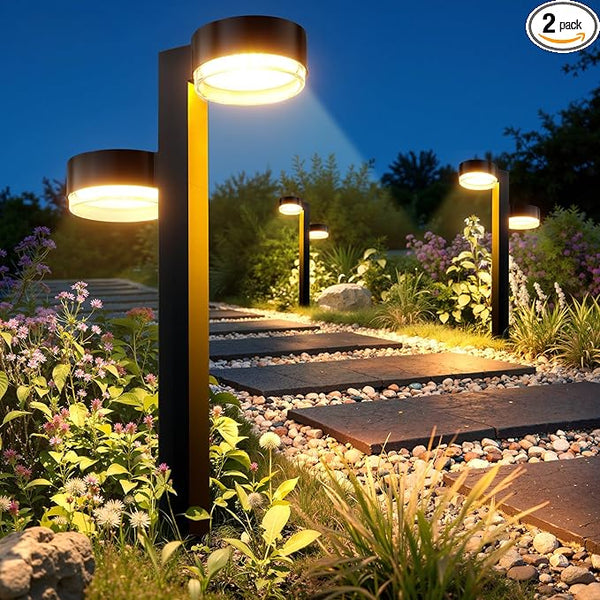 Solar Pathway Lights Outdoor Waterproof, 2 Pack with 4 Head Solar Lights Outdoor Super Bright Up to 12Hrs, Auto | Lumora