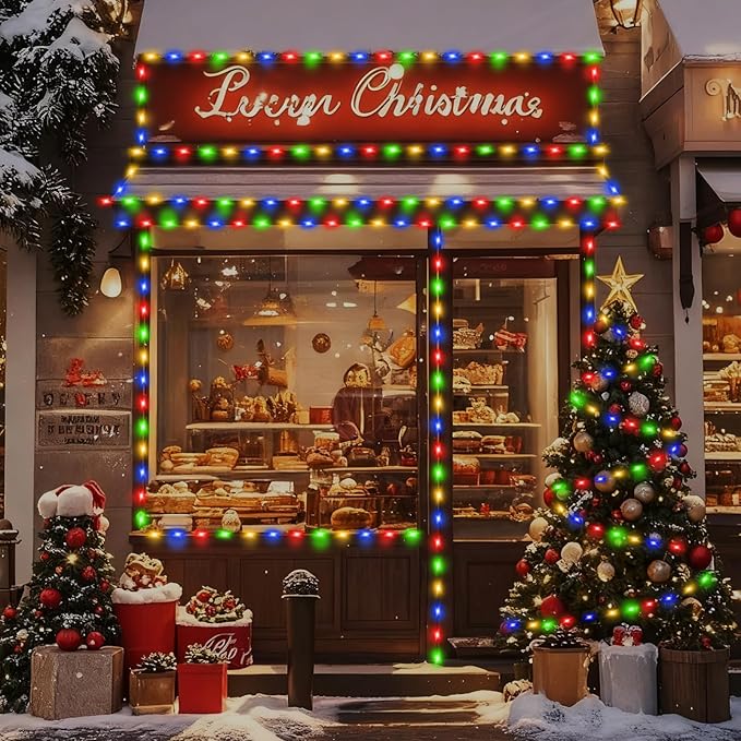 262FT 800LED Christmas Lights Outdoor, Outdoor Transparent Wire Christmas Tree Lights with 8 Modes Waterproof, Plug in String Light for Outside Indoor Xmas Tree House Holiday Wedding Party Decor