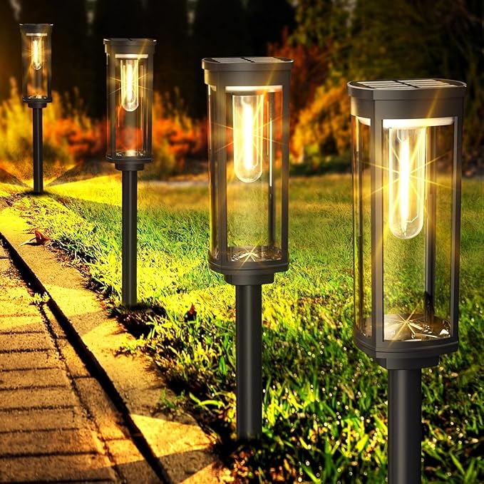 Tenmiro Solar Pathway Lights Outdoor, 4Pack