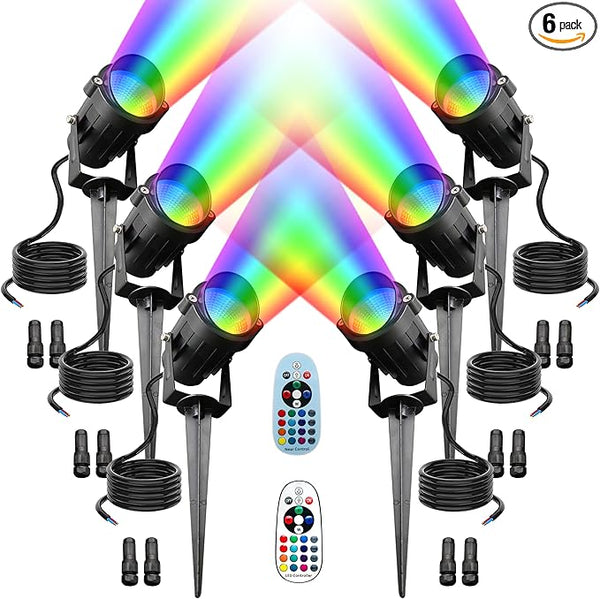 RGBW Landscape Lights 12W Low Voltage Landscape Lighting, Waterproof Color Changing Outdoor Landscape | Lumora