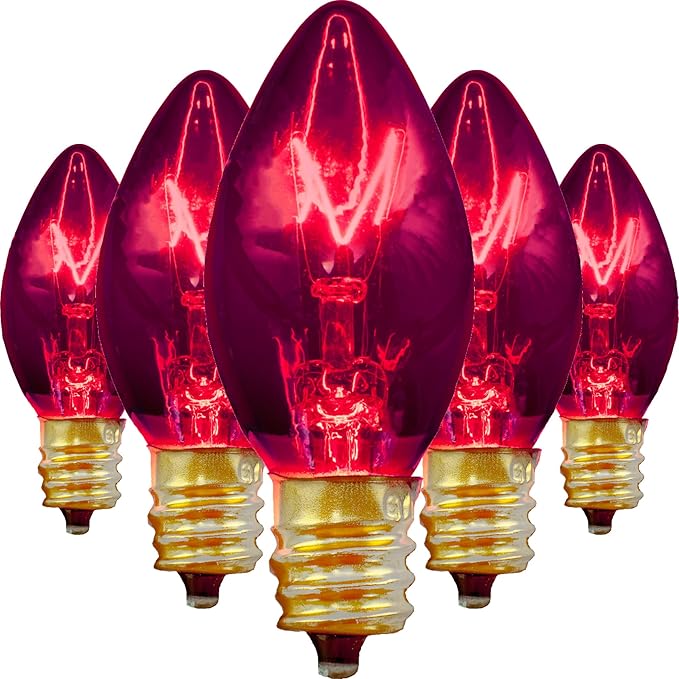 EST. LEE DISPLAY L D 1902 Outdoor Christmas String Light Sets with Purple C7 Bulbs & Green Hanging Cord Included | Lumora