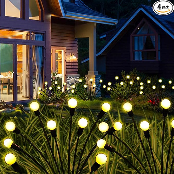 Solar Garden Lights Outdoor, 4 Pack 40 LED Solar Firefly Lights Waterproof, Sway by Wind, Swaying Light for Yard | Lumora