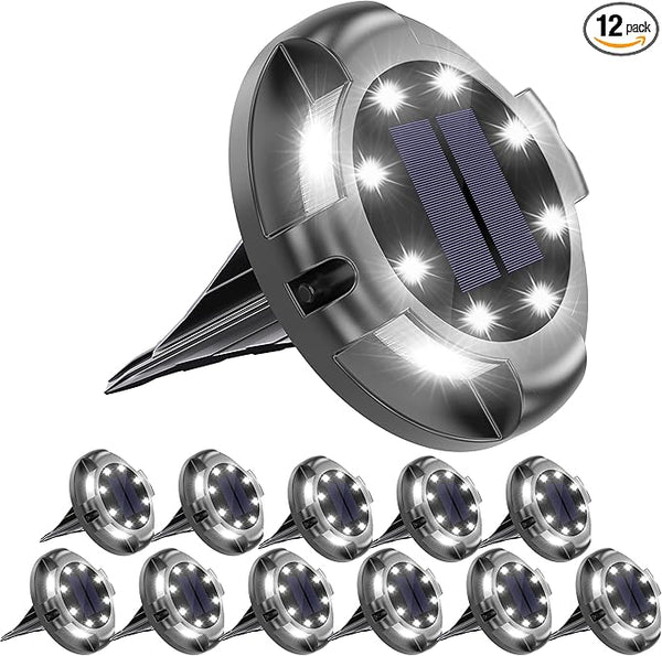 Biling Solar Outdoor Lights Walkway Lights 12 Packs, Bright Solar Ground Lights Uplight Sidelight Waterproof for | Lumora