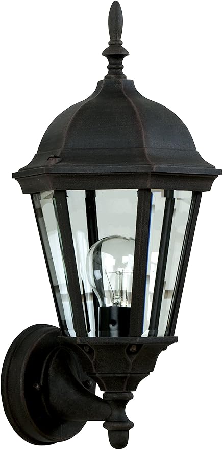 Craftmade Z316-TB Straight Glass Outdoor Wall Mount Sconce Lighting, 1-Light, 100 Watts, Textured Matte Black (8" W x 17" H)