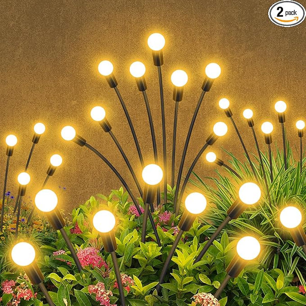 Solar Garden Lights Outdoor Waterproof, 4 Pack 32 LED Swaying Firefly Lights Outdoor Decor Light for Pathway Party | Lumora