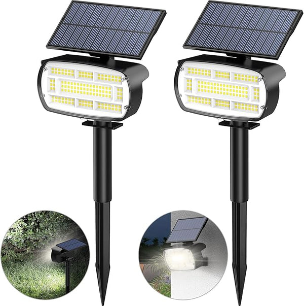 Fabrito Large Solar Spot Lights Outdoor 2 Pack, 1000 Lumens High Brightness, IP65 Waterproof Solar Spotlight with | Lumora