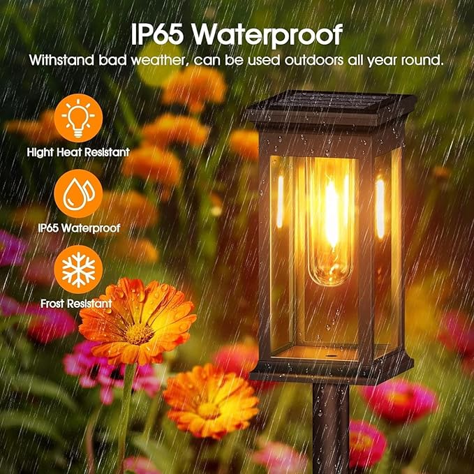 WHATOOK Solar Pathway Lights Outdoor 6 Pack IP65 Waterproof Auto On/Off Solar Powered Landscape Path Lights for | Lumora