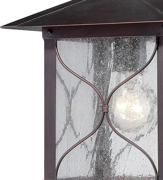 Nuvo Lighting 60/5611 Vega Small One Light Wall Lantern 60-watt A19 Outdoor Porch and Patio Lighting with Clear Seeded Glass, Classic Bronze