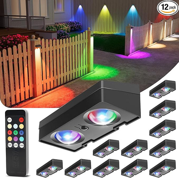 VOLISUN Solar Fence Lights with Remote Control, 50 Lumen LED Fence Lights Solar Powered, IP65 - Outdoor Path Light | Lumora