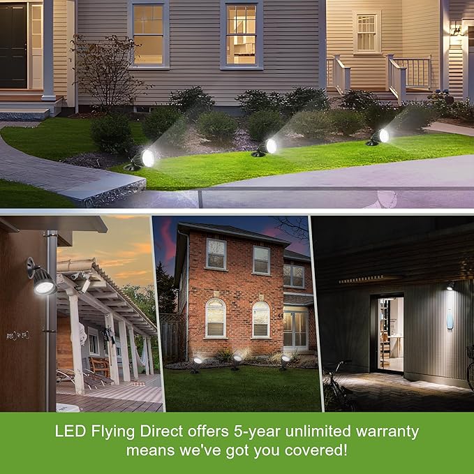 25W LED Bullet Spotlight Flood Light, 3CCT Selectable 3000K/4000K/5000K, 3500LM Commercial Outdoor Landscape Light | Lumora