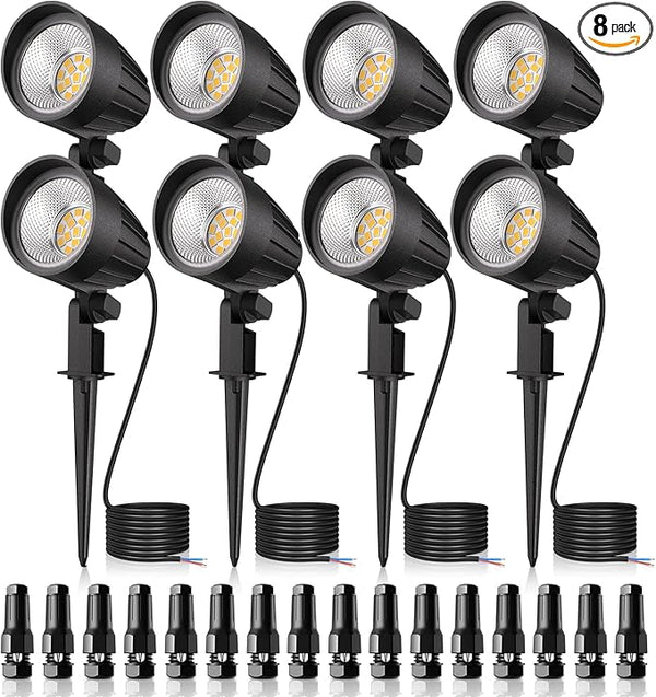 MEIKEE 7W 800lm Low Voltage Landscape Lights, 12V 24V LED Landscape Lighting with Connectors, 2700K IP66 Waterproof | Lumora