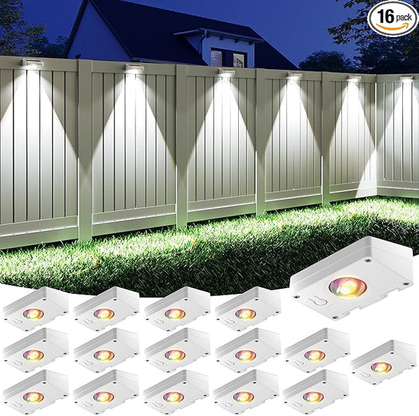 VOLISUN Solar Fence Lights, Fence Lights Solar Powered, IP65 Waterproof LED, RGB Color - Outdoor Path Light | Lumora