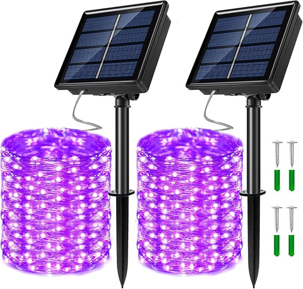 2 Pack Solar Powered Fairy String Lights Outdoor Waterproof 8 Modes Twinkle Christmas Decorations Lights, Each | Lumora