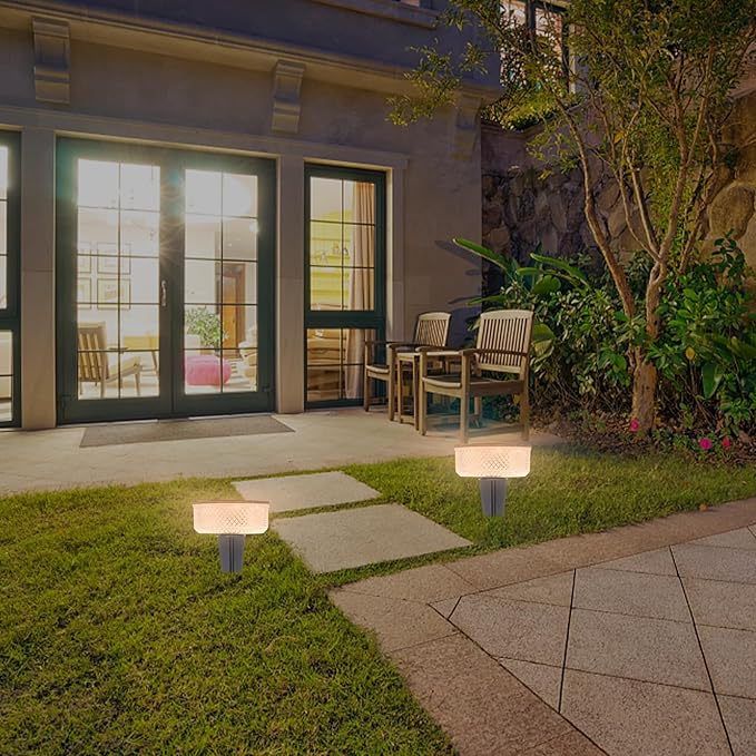 Solar Pathway Lights Outdoor Waterproof 6-led Solar Lawn Garden Lights Warm White Landscape Lighting for Yard and Patio Decor