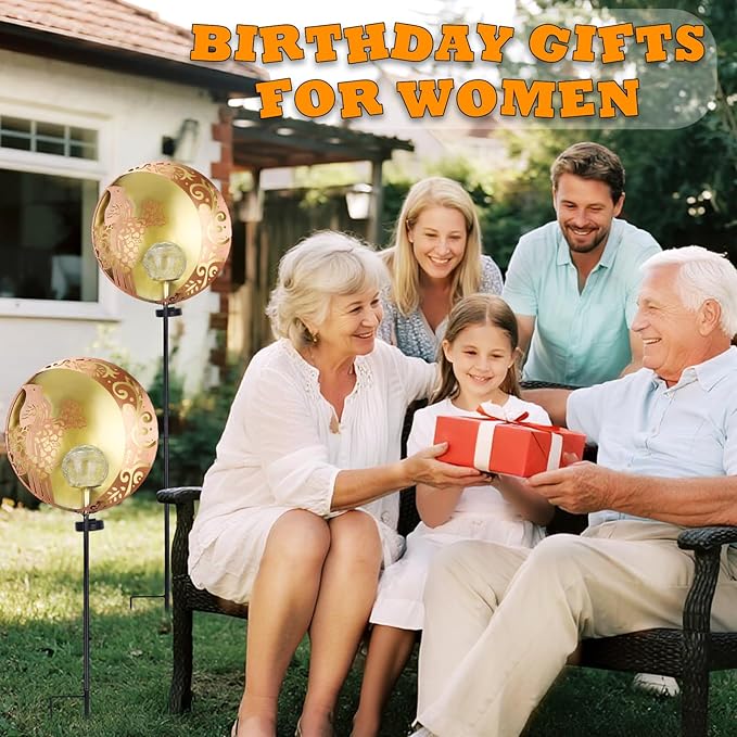 Unique Birthday Gifts for Women Mom Grandma,Solar Cardinal Garden Lights Outdoor Decor,Housewarming Gifts New Home for Patio, Lawn, Yard, Pathway