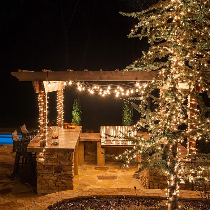Wintergreen Lighting C7/E12 Light Stringer, E12 Sockets, 12” Socket Spacing, Outdoor String Light Patio Christmas | Lumora