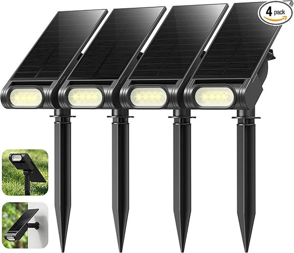 EZVALO Solar Spot Lights Outdoor IP67 Waterproof, Adjustable Solar Landscape Lights, 3 Lighting Modes Solar | Lumora