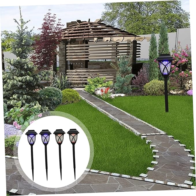 4pcs Led Solar Pathway Lights Garden Decor Outdoor Lights for Patio Driveway Courtyard