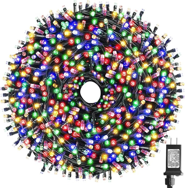 XTF2015 262FT 800 LED Christmas String Lights, Christmas Lights Plug 8 Modes Memory Function with Timer, UL | Lumora