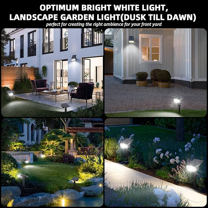 Solar Spot Lights,IP65 Waterproof 40 LED's Landscape Spotlights,3 Modes Outdoor Garden Lights, 360 Adjustable | Lumora