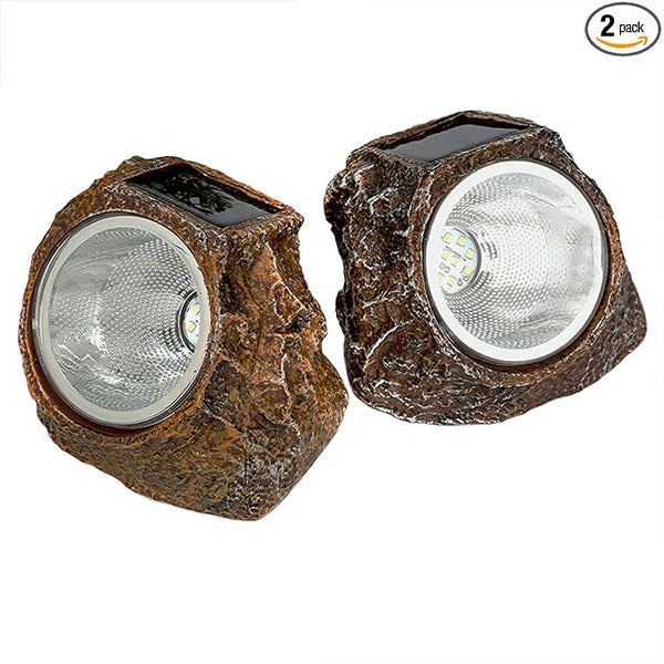 EiGreen Solar Garden Rock Lights Outdoor, 2 Pack 10 LED Waterproof Solar Powered Rock Light,Yard Landscaping | Lumora