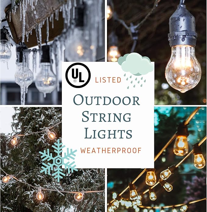Hometown Evolution, Inc. E26 Commercial String Lights with 16 Gauge Wire (24 Foot 12 - Outdoor Security Flood Light | Lumora