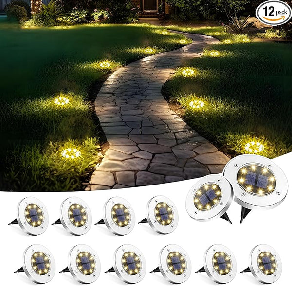 SOLPEX Solar Lights Outdoor Waterproof, 12 Pack Solar Ground Lights, Solar Garden Lights Landscape Lighting for | Lumora