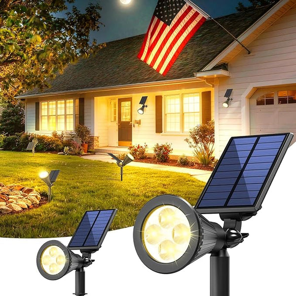 Solar Lights Outdoor Waterproof IP65,3000K Super Bright LED,2 Lighting Modes, Solar Powered Yard Garden Solar Spot | Lumora