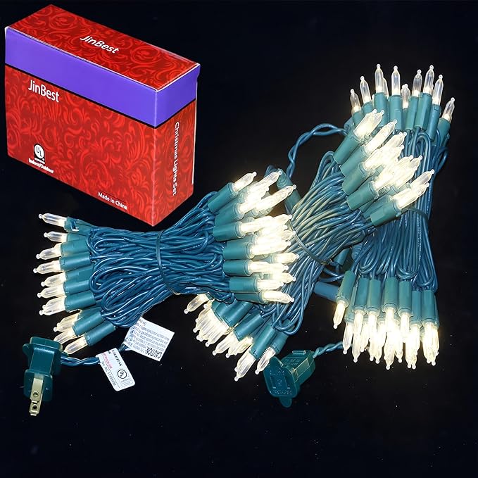 150 LED Warm White Christmas Lights, UL Certified 22# Green Wire 50 Ft, Commercial Grade Decorative Lighting | Lumora