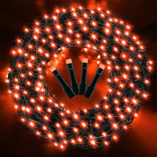 AmyHomie 300LED Orange Christmas String Lights with 8 Modes, Waterproof Fall Lights Outdoor Indoor Fall Decor Fairy | Lumora
