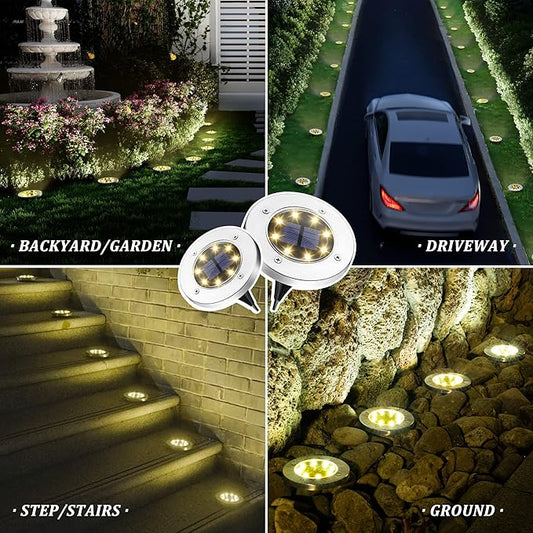 SOLPEX 20 Pack Solar Ground Lights Waterproof, Solar Powered Garden Lights, Landscape Lighting for Pathway Driveway Patio Backyard Walkway (Warm White)