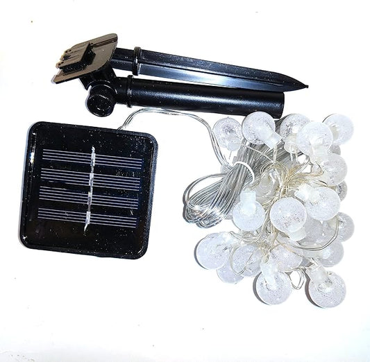 Hometown Evolution, Inc. Solar Powered Air Bubble String Lights - 30 LED Warm White, 8 Modes, Outdoor Waterproof for Gardens, Patios, Yards, Home, Parties and More
