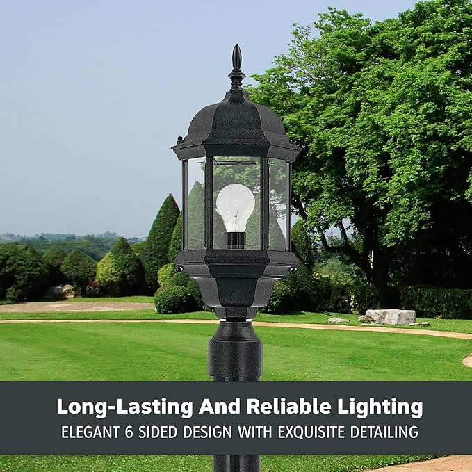 DESIGNERS FOUNTAIN 2976-BK Devonshire Outdoor Post Lanterns, 20 inch, Black | Lumora