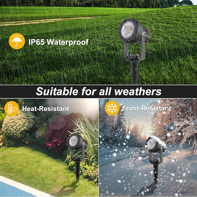 Solar Spot Lights Outdoor, Solar Landscape Spotlights IP65 Waterproof 9.8ft Cable, Auto On/Off Outdoor Wall Lights | Lumora