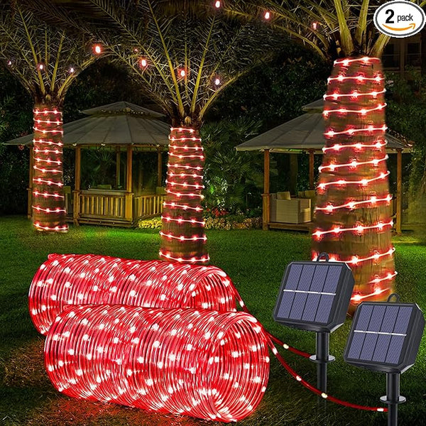 Solar Rope Lights, 2 Packs Total 132ft 400LED Solar String Lights, 8 Modes Waterproof Solar Powered Outdoor Light | Lumora