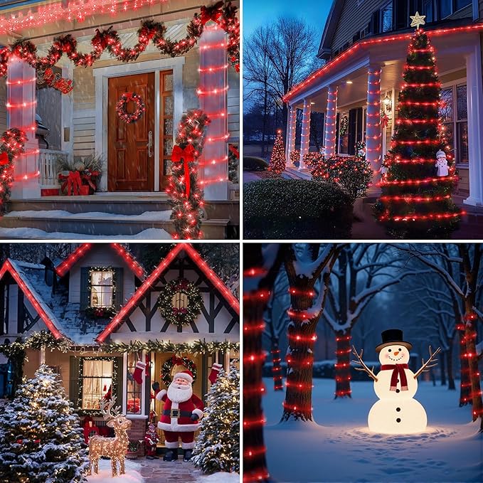 Jnaurb 2-Pack Battery Operated Rope Lights for Outside, Total 66FT 200LED 8 Modes Battery Operated String Lights | Lumora