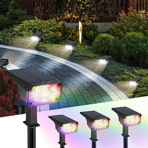 Kingsyard Solar Color Changing Lights 8 Colors, USB & Solar Powered Solar Lights Outdoor Waterproof IP68 | Lumora