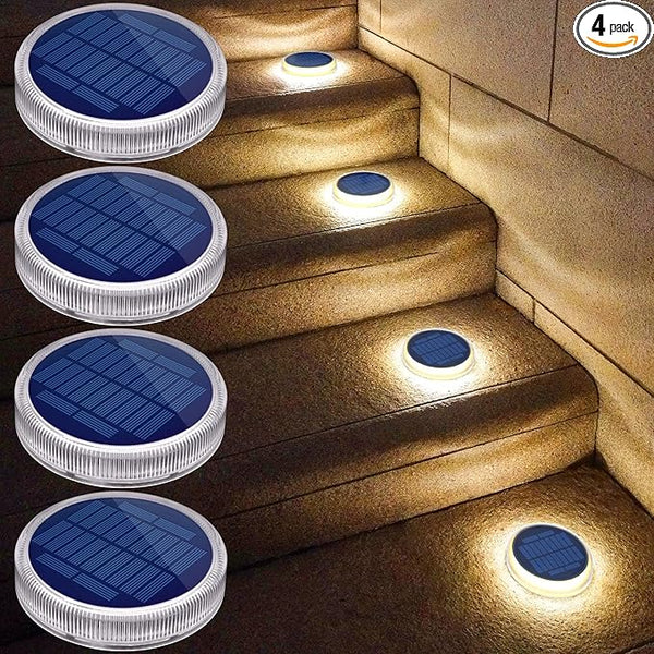 YiLaie Solar Step Lights Outdoor Waterproof, Warm White Stair Lights Solar Powered for Steps Deck Stair Yard | Lumora