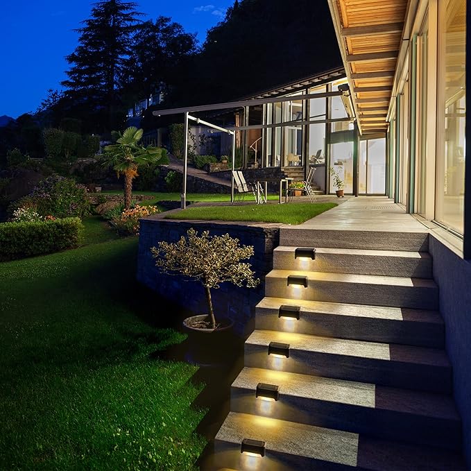 SOLPEX 36 Pack Solar Deck Lights Outdoor, Solar Step Lights Waterproof Led Solars Light for Outdoor Stairs, Step, Fence, Yard, Patio, and Pathway(Warm White)