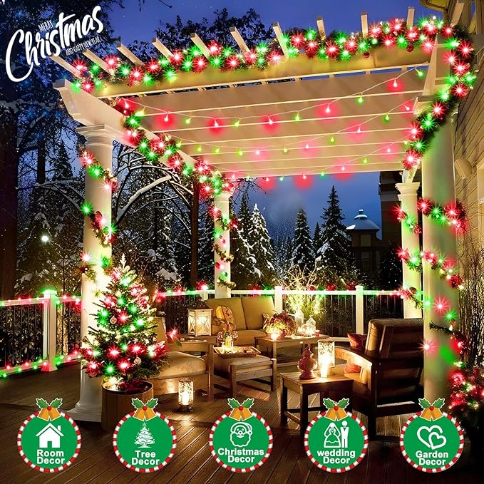 SAUIRS 403FT 1000 LED Christmas Lights Outdoor String Lights with 8 Modes Timer Waterproof Fairy Light Plug in for | Lumora