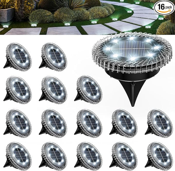 16 Pack Small Solar Ground Lights, Pathway Lights Waterproof, Outdoor Solar Light for Garden, Driveway, Walkway | Lumora