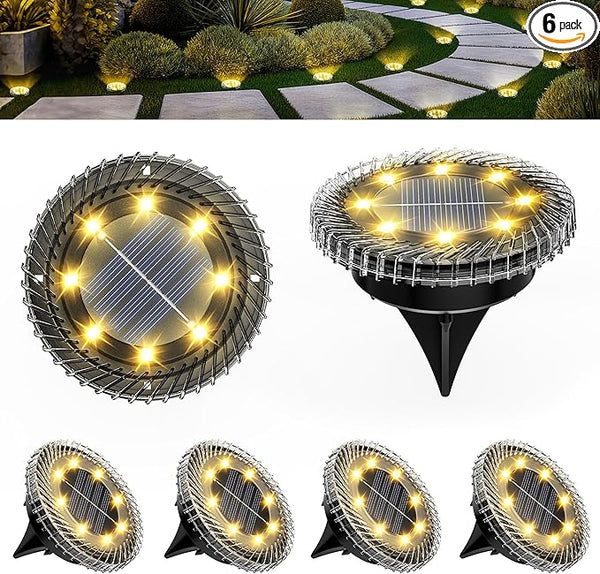 6 Pack Small Solar Ground Lights, Pathway Lights Waterproof, Outdoor Solar Light for Garden, Driveway, Walkway | Lumora