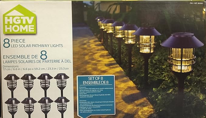 HGTV Solar Pathway Lights 8pc Set
