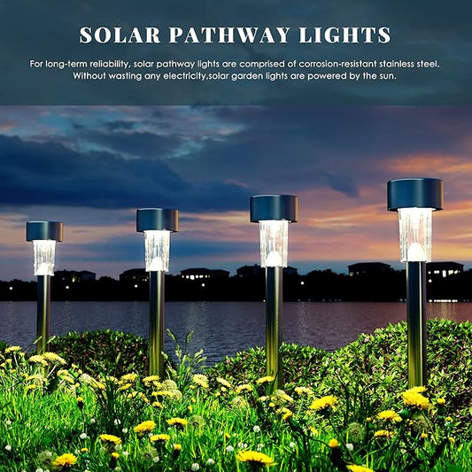 SOLPEX Solar Garden Lights Outdoor, 6 Color 12 Pack Stainless Steel Led Pathway Lights,Halloween/Christmas Solar Decorative,Christmas Decor for Patio, Lawn, Yard,Landscape and Walkway
