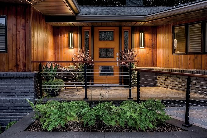 Kichler River Path 17.5" LED Outdoor Wall Light in Textuerd Black, 1-Light Contemporary Exterior Wall Sconce with | Lumora